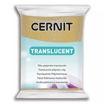 CE0920056 Пластика полимерная запекаемая 'Cernit 'TRANSLUCENT' прозрачный 56 гр. (050 золотой с блестками)