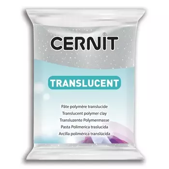 CE0920056 Пластика полимерная запекаемая 'Cernit 'TRANSLUCENT' прозрачный 56 гр. (080 серебряный с блестками)