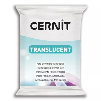 CE0920056 Пластика полимерная запекаемая 'Cernit 'TRANSLUCENT' прозрачный 56 гр. (010 белый с блестками)