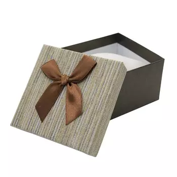 ч36854 Коробка квадрат 8,5*8,5*5,5см, блестка, ассорти, упак/6 шт