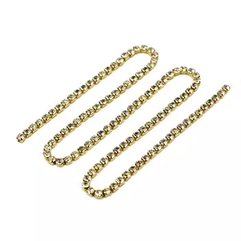 ЦС001ЗЦ2 Стразовые цепочки (золото), цвет: белый, размер 2 мм, 30 см/упак.