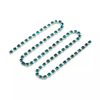 ЦС003СЦ3 Стразовые цепочки (серебро), цвет: ярко-голубой, размер 3 мм, 30 см/упак.