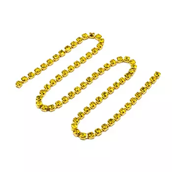 ЦС008ЗЦ3 Стразовые цепочки (золото), цвет: желтый, размер 3 мм, 30 см/упак.
