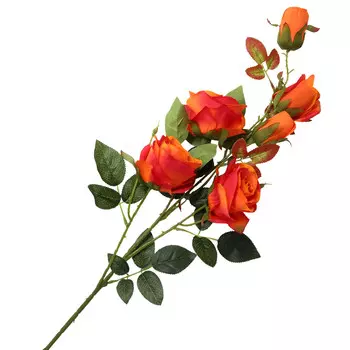 Цветок искусственный 'Кустовая роза' 95см (HY125-81009E яр. оранжевый)