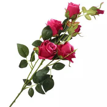 Цветок искусственный 'Кустовая роза' 95см (HY125-81009F фуксия)