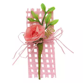 Цветок на сетке, 9 см, 2шт/уп (розовый)