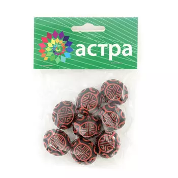 CX-4594 Бусины, 22*20*14 мм, упак./8 шт., Astra&amp;Craft (008 красный/черный)