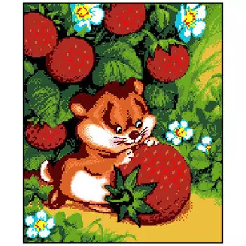 Д-002 Канва с рисунком 'Гелиос' 'Хомячок', 32,5х39 см