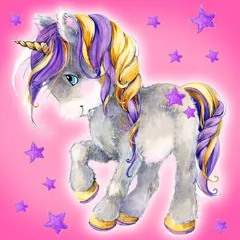 DE7029 Картина стразами РТО 'Маленький единорог' 38*38см