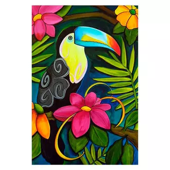 DE7059 Картина стразами РТО 'Тропический тукан' 19х27см