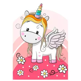 DE7079 Картина стразами РТО 'Маленький единорог' 19х27см