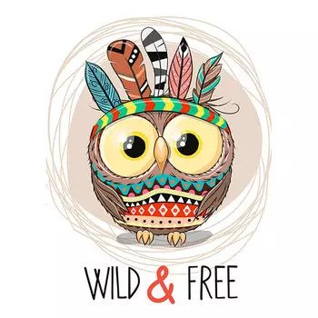 DE7084 Картина стразами РТО 'Дикий и свободный' 19х27см