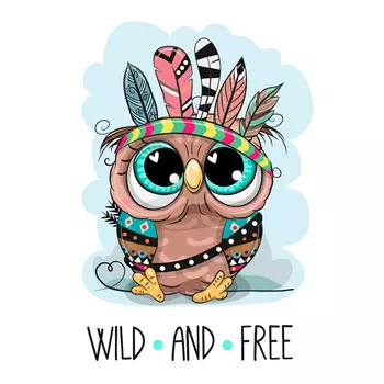 DE7085 Картина стразами РТО 'Дикий и свободный' 19х27см