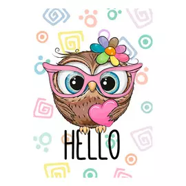 DE7086 Картина стразами РТО 'Hello' 19х27см