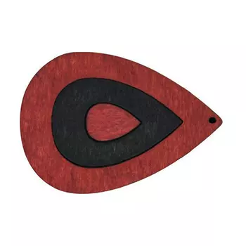 Декоративная деревянная подвеска капля, 50*36 мм, 'Астра' (2162-05)