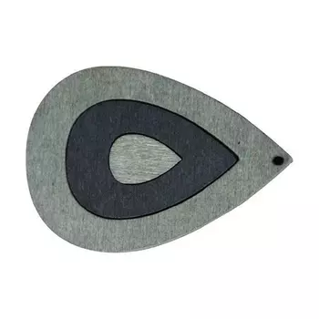 Декоративная деревянная подвеска капля, 50*36 мм, 'Астра' (2162-06)