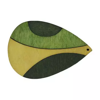 Декоративная деревянная подвеска капля, 68*47 мм, 'Астра' (2174-02)