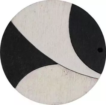 Декоративная деревянная подвеска круг, 37 мм, 'Астра' (2165-04)