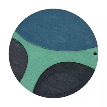 Декоративная деревянная подвеска круг, 59 мм, 'Астра' (2175-01)