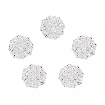 Декоративный элемент 'Цветок', 30 мм, упак./5 шт., 'Астра' (серебро)