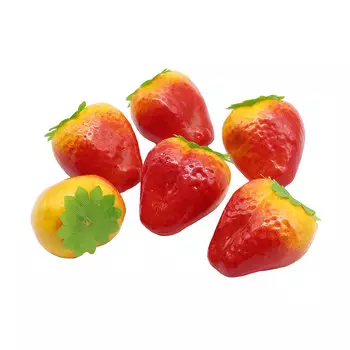 Декоративный элемент 'Клубника', 50 мм, упак./6 шт. (желтый/красный)