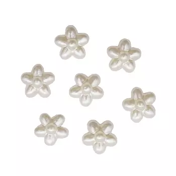 Декоративный элемент пластик. Цветочек 1,0см*25шт (кремовый)