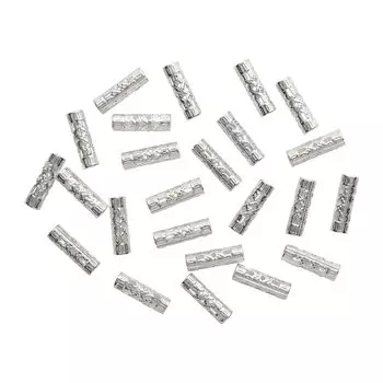 Декоративный элемент трубочка, 4*13мм, упак./20 шт., 'Астра' (серебро)