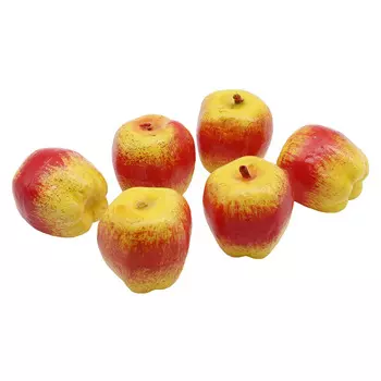Декоративный элемент 'Яблоко', 50 мм, упак./6 шт. (желтый/красный)