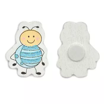 Декоративный стикер Пчелка 40 мм (голубой)