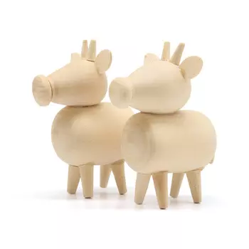 Деревянная заготовка Фигурки животных Корова, 6,5*5*3,4см