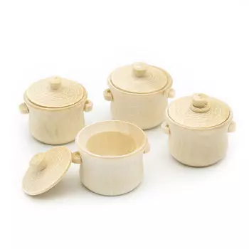 Деревянная заготовка Кастрюля мини, h3,3*3,7*3,5см