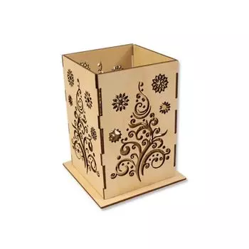 Деревянная заготовка Подсвечник 'Елочка' 10*10*15см (L-402) Астра