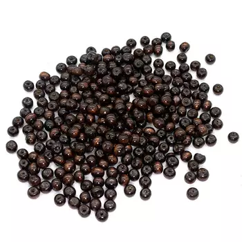 Деревянные бусины круглые, 8 мм, упак./50 гр., Astra&amp;Craft (т.коричневый)