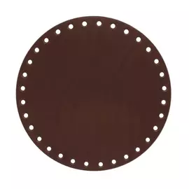 Дно для сумки кожаное D19см, ,толщ.3,5-4мм,дизайн № 505, 100% кожа (св.коричневый)