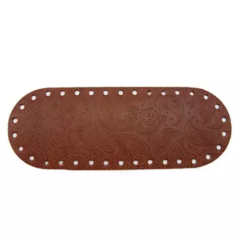 Дно для сумки кожаное Огурцы турецкие, 26см*9,5см, дизайн №4040, 100% кожа (светло-коричневый)