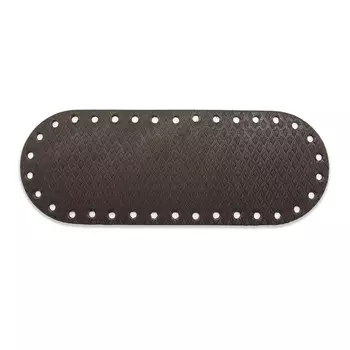 Дно для сумки кожаное Ромбик маленький, 26см*9,5см, дизайн №4031, 100% кожа (темно-коричневый)