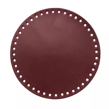 Дно для сумки круглое, d18см, 100% кожа (баклажан)