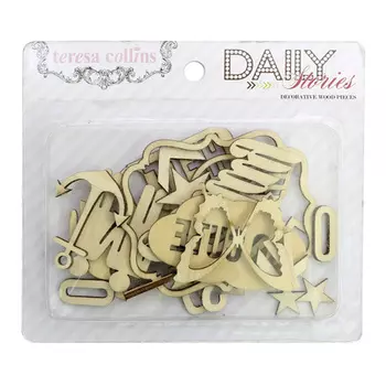 DS1020 Вырубки из дерева 23 шт Daily Stories