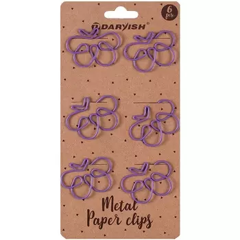 DV-12158 Скрепки металлические 'Бабочка' цветные 6шт/упак