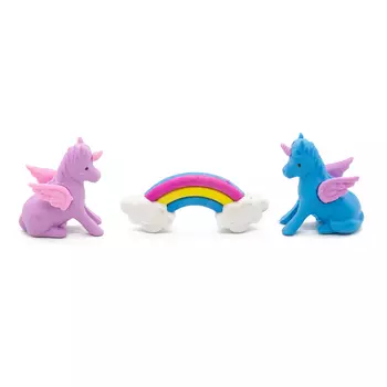 DV-12469 Набор ластиков 3шт/уп Единорожка, цвет сиренево-голубые