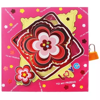 DV-1489 Блокнот 13*13см на спирали в подарочной упаковке с замком, 60л