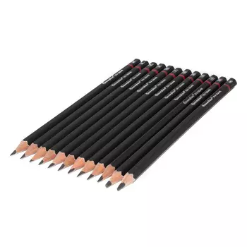 DV-3246-12 Карандаши ч/г 12шт/уп., 2Н-Н-НВ-В-2В-3В-4В-5В-6В, корпус черный шестигранный