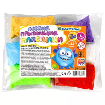 DV-T-2638 Набор легкого прыгающего пластилина 6 цветов
