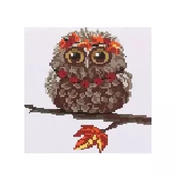 DZ010 Мозаика на деревянной основе 'Совушка осень', 30*30 см