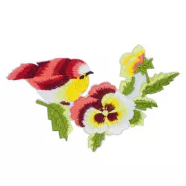 EMB-17054 Термоаппликация 'Красная птица', 9*7,5см