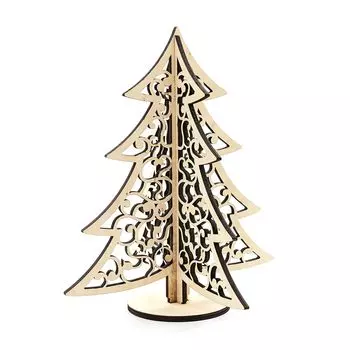 ЕО-2101 Деревянная заготовка Ёлка объемная на подставке 26,7*26,7*30,5см Astra&amp;Craft