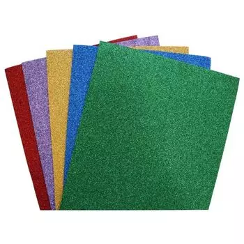 EVA-1012 Фоамиран с глиттером, ассорти, 20*30 см, 2 мм, упак./5 шт., Astra&amp;Craft (1)