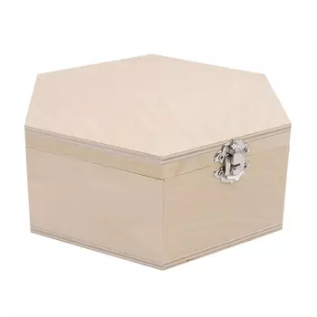 F-18 Деревянная заготовка из фанеры Шкатулка шестигранник 20,5*18*8,5см Астра