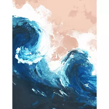 FA005 Набор для творчества Картина в стиле fluid art 'Морская волна' 30*30см
