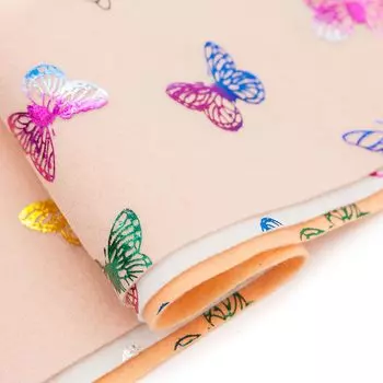 Фетр листовой мягкий ассорти с рисунком 'Бабочки', 1.0мм, 180гр, 20х30см, 3 шт/упак Astra&amp;Craft